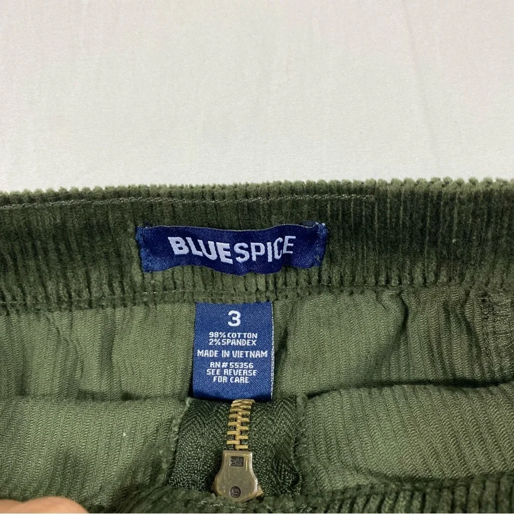 NWT Blue Spice Mini Skirt Corduroy ZipUp Autumn Emerald Green Cute Casua…